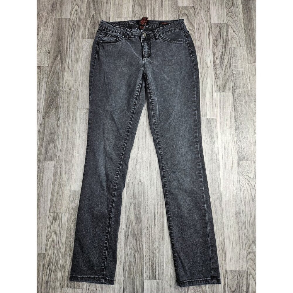Earl Jeans Womens 6 Black Skinny Stretch Denim Pants Straight Leg Mid Rise